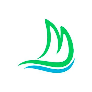 Mountain Shore Ocean Wave Initial M Lettermark Stock Illustration