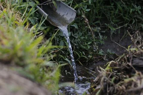 Mountain shower in a ditch Stock Photos