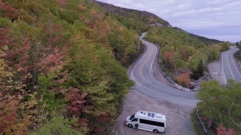Mountain side road highway Stock Footage 82454674