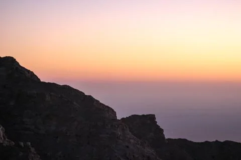 Mountain Silhouette at Dusk Stock Photos
