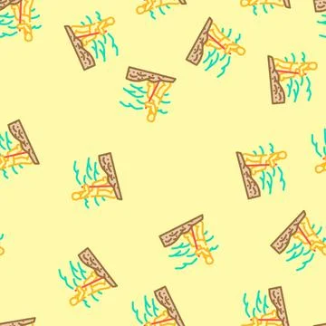 Mountain silhouette nordic walker vector seamless pattern 스톡 일러스트