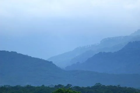 Mountain silhouette Stock Photos