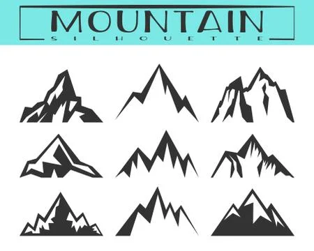 Mountain silhouette set Stock Illustration