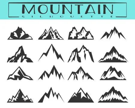 Mountain silhouette set Stock Illustration