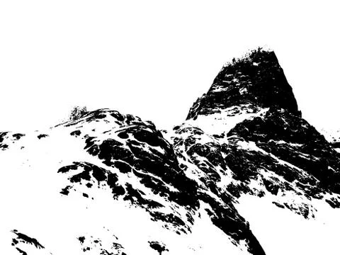 Mountain silhouette on the white background Stock Illustration