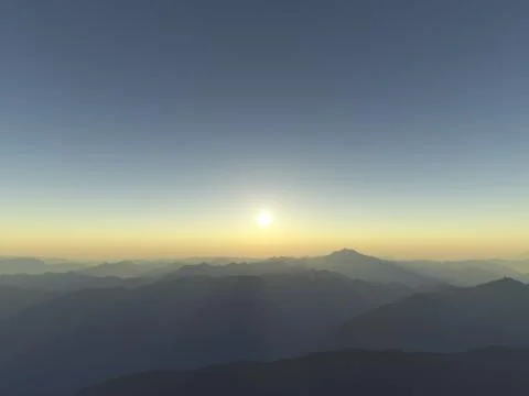 Mountain silhouettes Stock Illustration