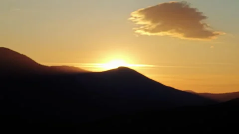 Mountain silhouettes at scenic sunset and dusk Stock Footage 337952745