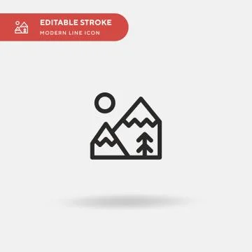 Mountain Simple vector icon. Illustration symbol design template for web mobi Stock Illustration