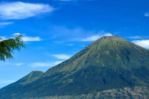 Mountain Sindoro In Central Java Stock Photos