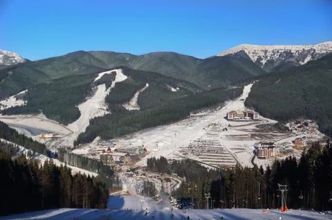 Mountain ski resort Stock Photos