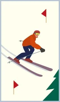 Mountain skiing icon Stock Illustration
