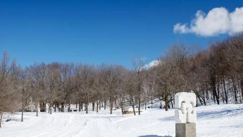 Mountain Skiing Trails Stock Photos