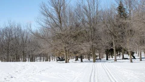 Mountain Skiing Trails Stock Photos