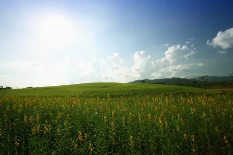 Mountain with sky Stock Photos