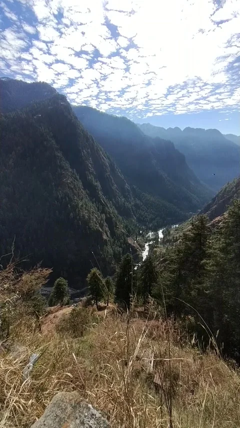 Mountain sky river, Himalaya Video stock 154912840