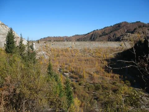 Mountain, sky, trees Stock Photos