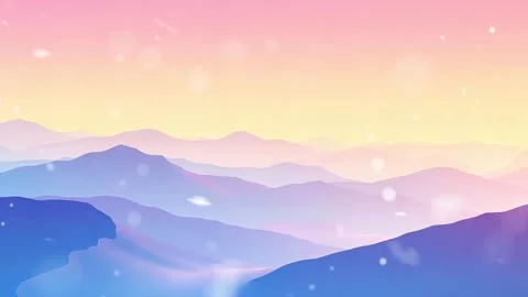 Mountain - Sky view Sunset cartoon Stock Footage 305731550