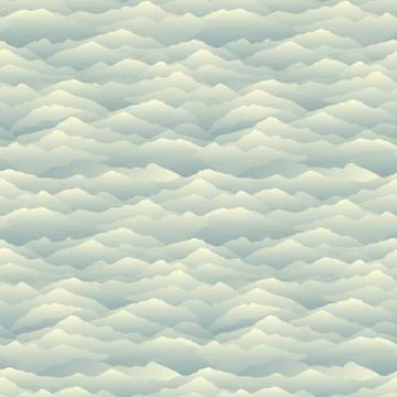 Mountain skyline seamless pattern. Abstract wavy background. Nat Stock Illustration