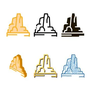 Mountain skyscrapers icon forms vector outline Stockillustratie