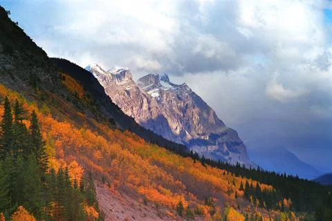 Mountain Slope In Fall Stock Photos