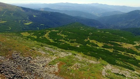 Mountain slopes with rocks and trees Stock Footage 98949342