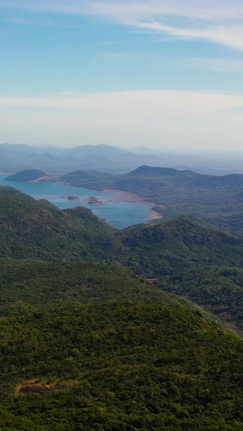 Mountain slopes with tropical vegetation. Stock Footage 252405727