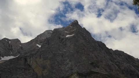 Mountain with slow moving clouds Stock Footage 93046088