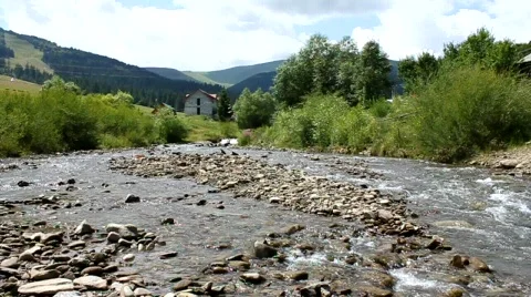 Mountain small river Stock Footage 715935
