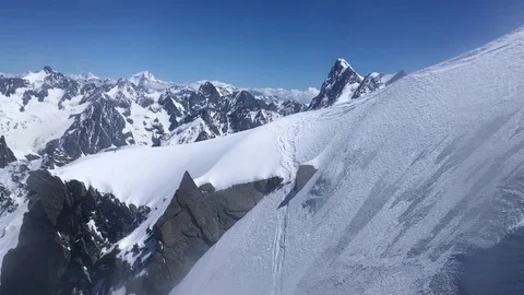 Mountain Snow Ridge Dolly move Stock-Footage 76436394
