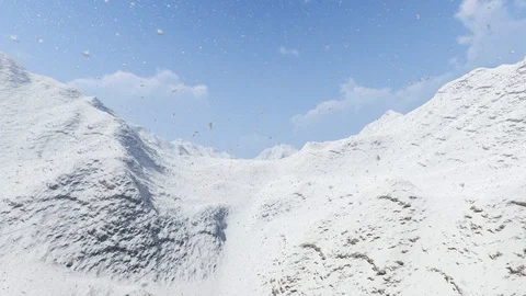 Mountain With Snow, Winter, 3D Rendering, 4K Stock Footage 120396174