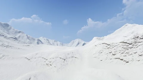 Mountain With Snow, Winter, 3D Rendering, 4K Stock Footage 120396559
