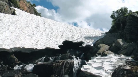 Mountain snowy river Stock Footage 83696808