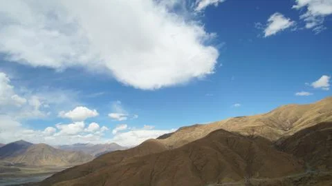 Mountain with some cloud on the blue clear sky Foto stock