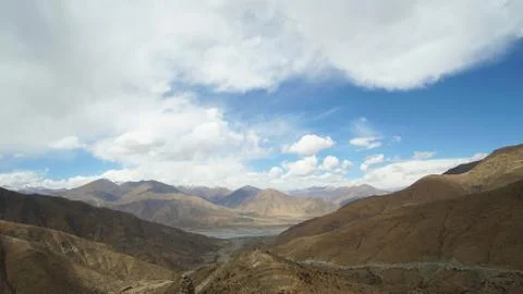 Mountain with some cloud on the blue clear sky Foto stock