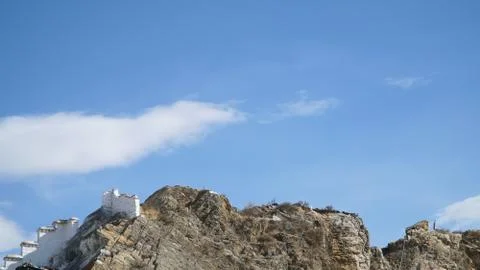 Mountain with some cloud on the blue clear sky Foto stock