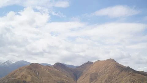 Mountain with some cloud on the blue clear sky Foto stock