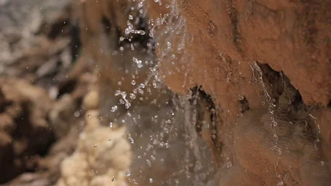 Mountain source of clean water, unity with nature, environmental problems. Video stock 115499849