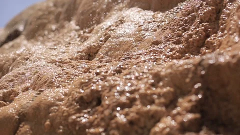 Mountain source of clean water, unity with nature, environmental problems. Video stock 115499889