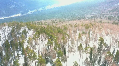 Mountain of the Southern Urals Raspberry No. 1, November, aerial photography Video stock 120257926
