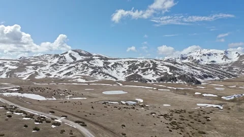 Mountain in spring with a little snow 스톡 동영상 267754695