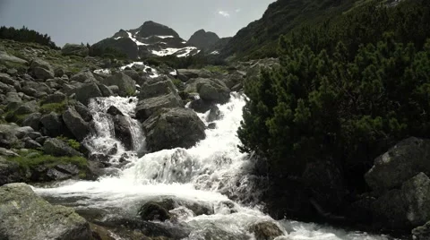 Mountain Spring Water Flowing 4K Stock Footage 64771906