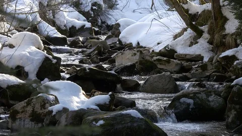 Mountain spring in winter Video stock 82851753