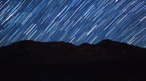 Mountain Stars Timelapse Switches to Star Trails! Stock Footage