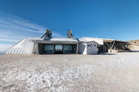 Mountain Station view of cableway Malcesine - Monte Baldo, Italy Stock Photos