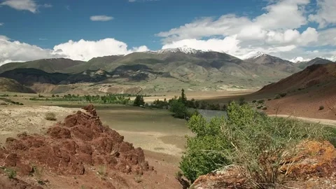 Mountain steppes of the Altai. Stock Footage 97371590
