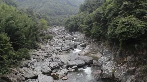 The mountain stone shallow stream Stock Footage 41673683