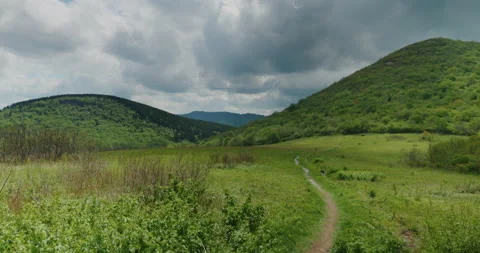 Mountain Storm Clouds Rolling In Mountain Trail Stock Footage 235207715