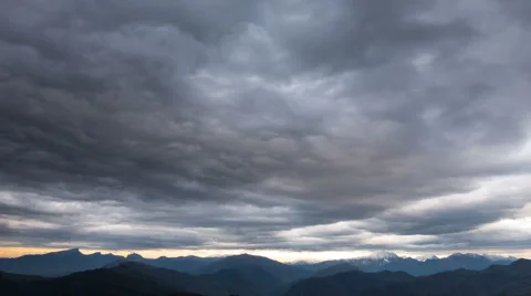 Mountain with stormy clouds Stock Footage 43312360