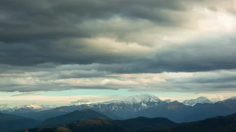 Mountain with stormy clouds Stock Footage 43312644