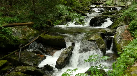 Mountain Stream 03 HD 4K Stockbeeldmateriaal 38276289